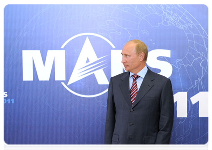 Prime Minister Vladimir Putin at the MAKS-2011 international air show|17 august, 2011|19:58