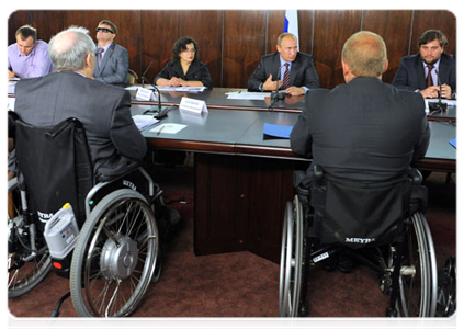 Prime Minister Vladimir Putin meeting with Russian public associations and societies of people with disabilities|19 august, 2011|15:14