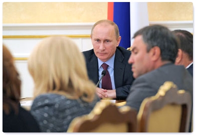 Prime Minister Vladimir Putin chairs a meeting of the Government Presidium