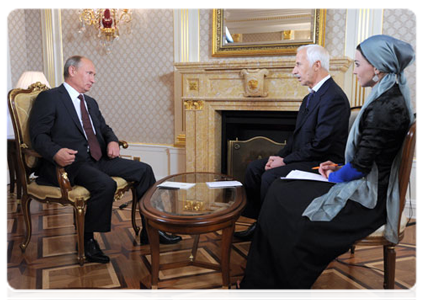 Prime Minister Vladimir Putin gives an interview on the 60th anniversary of the birth of former Chechen President Akhmad Kadyrov|23 august, 2011|17:30