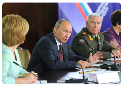 Prime Minister Vladimir Putin at a meeting of the National Popular Front’s Federal Coordination Council devoted to summarising the results of the primaries|23 august, 2011|18:02