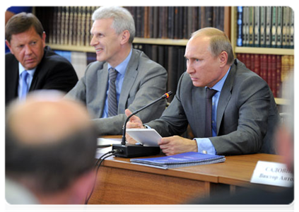 Prime Minister Vladimir Putin at a meeting with active members of the Russian Rectors’ Union|24 august, 2011|16:27