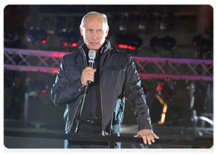 Prime Minister Vladimir Putin addresses an international motorcycle show in Novorossiisk|29 august, 2011|22:52