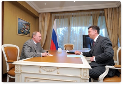 During his working trip to the North Caucasus Federal District, Prime Minister Vladimir Putin met with Stavropol Territory Governor Valery Gayevsky