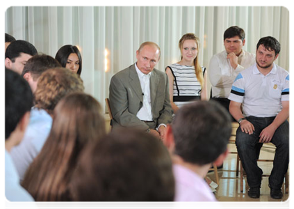 Prime Minister Vladimir Putin meets with representatives of youth organisations from the North Caucasus|3 august, 2011|16:44