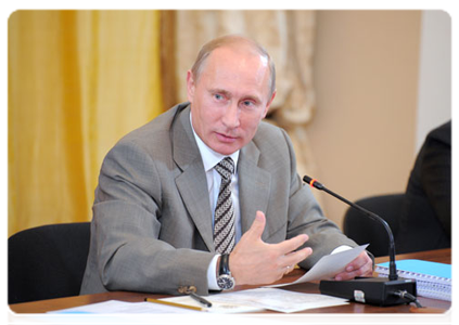 Prime Minister Vladimir Putin holding a meeting of the Government Commission on the Socio-Economic Development of the North Caucasus Federal District|3 august, 2011|18:10