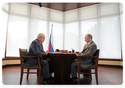Prime Minister Vladimir Putin during a meeting with Taimuraz Mamsurov, leader of North Ossetia – Alaniya|8 august, 2011|10:59