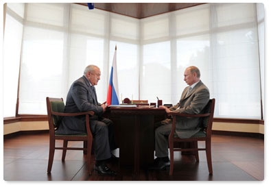 Prime Minister Vladimir Putin meets with Taimuraz Mamsurov, leader of North Ossetia - Alaniya