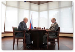 Prime Minister Vladimir Putin meets with Taimuraz Mamsurov, leader of North Ossetia - Alaniya