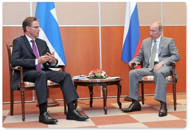 Prime Minister Vladimir Putin meets with Prime Minister of Finland Jyrki Katainen in Sochi