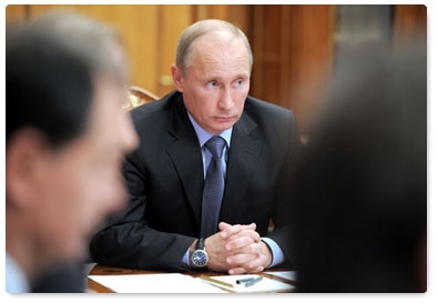 Prime Minister Vladimir Putin chairs a meeting on flight safety in civil aviation