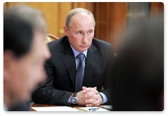 Prime Minister Vladimir Putin chairs a meeting on flight safety in civil aviation