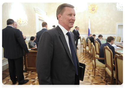 Deputy Prime Minister Sergei Ivanov before at a Government Presidium meeting|13 september, 2011|16:41