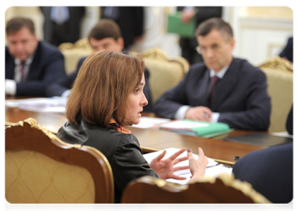 Minister of Economic Development Elvira Nabiullina at a Government Presidium meeting|13 september, 2011|16:41