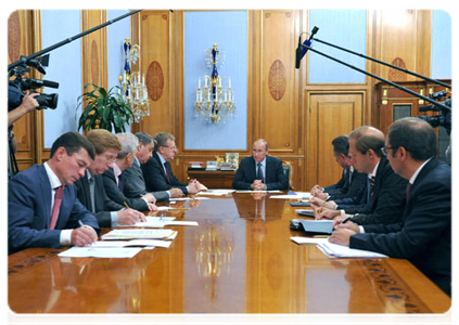 Prime Minister Vladimir Putin holding a meeting on the results of his talk with the participants of the national primary elections|15 september, 2011|18:42