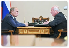 Prime Minister Vladimir Putin holds a meeting with Tomsk Region Governor Viktor Kress