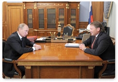 Prime Minister Vladimir Putin meets with Boris Titov, Chairman of the public organisation Delovaya Rossiya (Business Russia)