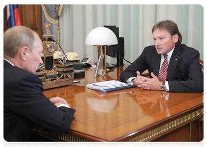 Chairman of the public organisation Delovaya Rossiya (Business Russia) Boris Titov at a meeting with Prime Minister Vladimir Putin|19 september, 2011|12:23