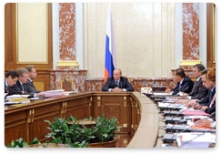 Prime Minister Vladimir Putin chairs a Government meeting