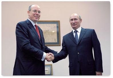 В.В.Путин встретился в рамках Международного арктического форума в Архангельске с Правящим князем Монако Альбером II