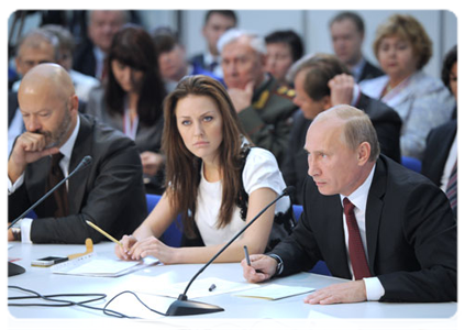 Prime Minister Vladimir Putin taking part in the United Russia conference session “Civil Society: Partnership and Justice”|23 september, 2011|15:10