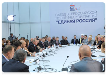 Prime Minister Vladimir Putin taking part in the United Russia conference session “Civil Society: Partnership and Justice”|23 september, 2011|15:10