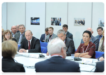 Prime Minister Vladimir Putin taking part in the United Russia conference session “Social Policy: New Standards”|23 september, 2011|16:15