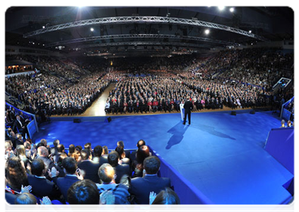 Prime Minister Vladimir Putin at the XII conference of the United Russia party|24 september, 2011|14:18