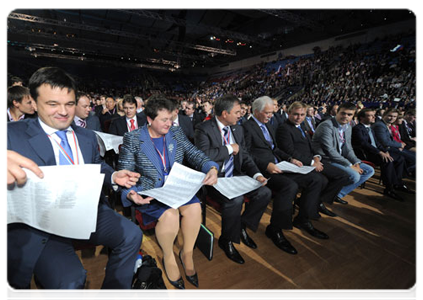 Participants in the XII conference of the United Russia party|24 september, 2011|15:56