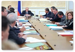 Prime Minister Vladimir Putin chairs a meeting of the Government Presidium