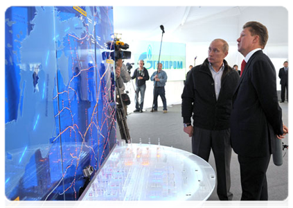 Prime Minister Vladimir Putin at a meeting with Gazprom CEO Alexei Miller following the launch of the Nord Stream pipeline|6 september, 2011|17:02