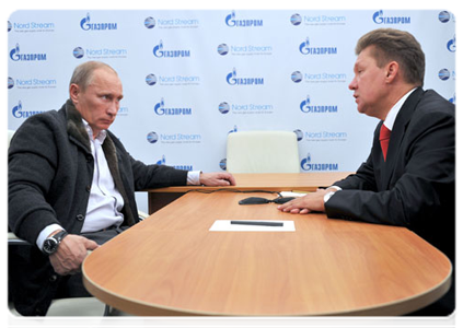 Председатель Правительства Российской Федерации В.В.Путин провёл рабочую встречу с председателем правления ОАО «Газпром» А.Б.Миллером|6 сентября, 2011|17:02