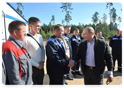 Prime Minister Vladimir Putin and Gerhard Schroeder, the former German chancellor and chairman of Nord Stream’s shareholders’ committee, at an informal meeting with project participants|6 september, 2011|17:22