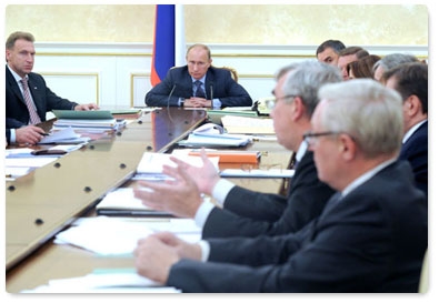 Prime Minister Vladimir Putin chairs a meeting of the Government Presidium