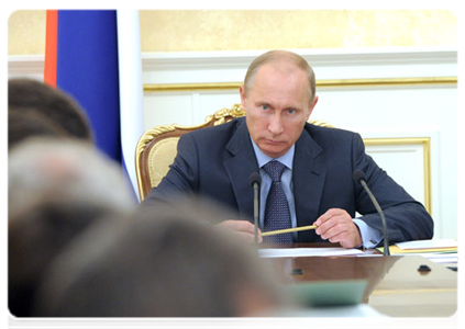 Prime Minister Vladimir Putin at a meeting of the Government Presidium|7 september, 2011|16:12