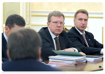 Deputy Prime Minister and Finance Minister Alexei Kudrin and First Deputy Prime Minister Igor Shuvalov at a meeting of the Government Presidium|7 september, 2011|16:15