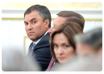 Deputy Prime Minister and Chief of the Government Staff Vyacheslav Volodin at a meeting of the Government Presidium|7 september, 2011|16:15