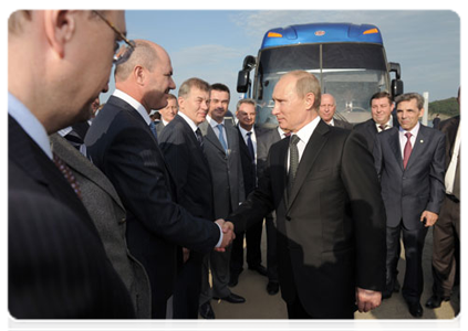 Prime Minister Vladimir Putin inspecting Far Eastern Federal University under construction on Russky Island|8 september, 2011|14:41