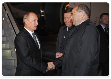 Prime Minister Vladimir Putin has arrived on a working visit to the Urals Federal District|9 september, 2011|08:36