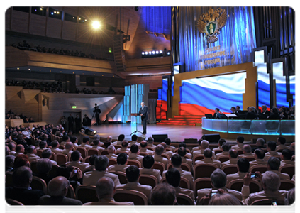 Prime Minister Vladimir Putin addressing a gala night marking Prosecutor’s Office Employees’ Day|12 january, 2012|19:34