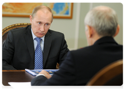 Prime Minister Vladimir Putin meeting with Head of the Republic of Bashkortostan Rustem Khamitov|14 january, 2012|11:49