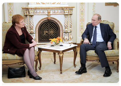 Prime Minister Vladimir Putin meeting with President of Finland Tarja Halonen|17 january, 2012|19:41