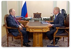 Prime Minister Vladimir Putin meets with Head of the Federal Agency for Fishery Andrei Krainy