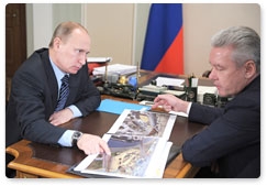 Prime Minister Vladimir Putin meets with Moscow Mayor Sergei Sobyanin