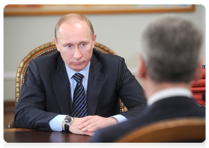 Prime Minister Vladimir Putin meets with Moscow Mayor Sergei Sobyanin|20 january, 2012|15:53