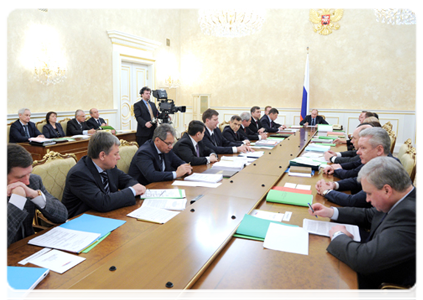 Prime Minister Vladimir Putin at a Government Presidium meeting|20 january, 2012|18:17