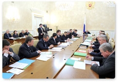 Prime Minister Vladimir Putin holds a Government Presidium meeting