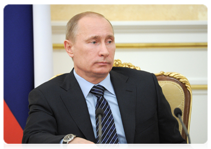 Prime Minister Vladimir Putin at a Government Presidium meeting|20 january, 2012|18:17