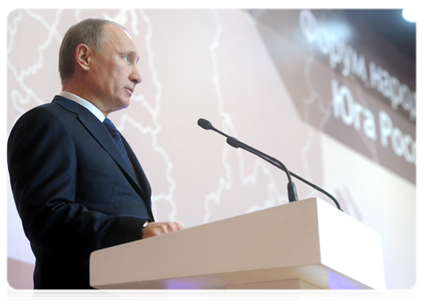 Prime Minister Vladimir Putin at the Forum of Ethnic Groups of Southern Russia|23 january, 2012|19:01