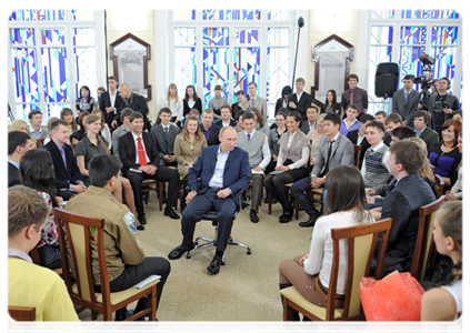 Председатель Правительства Российской Федерации В.В.Путин встретился со студентами высших образовательных учреждений Томска|25 января, 2012|13:00